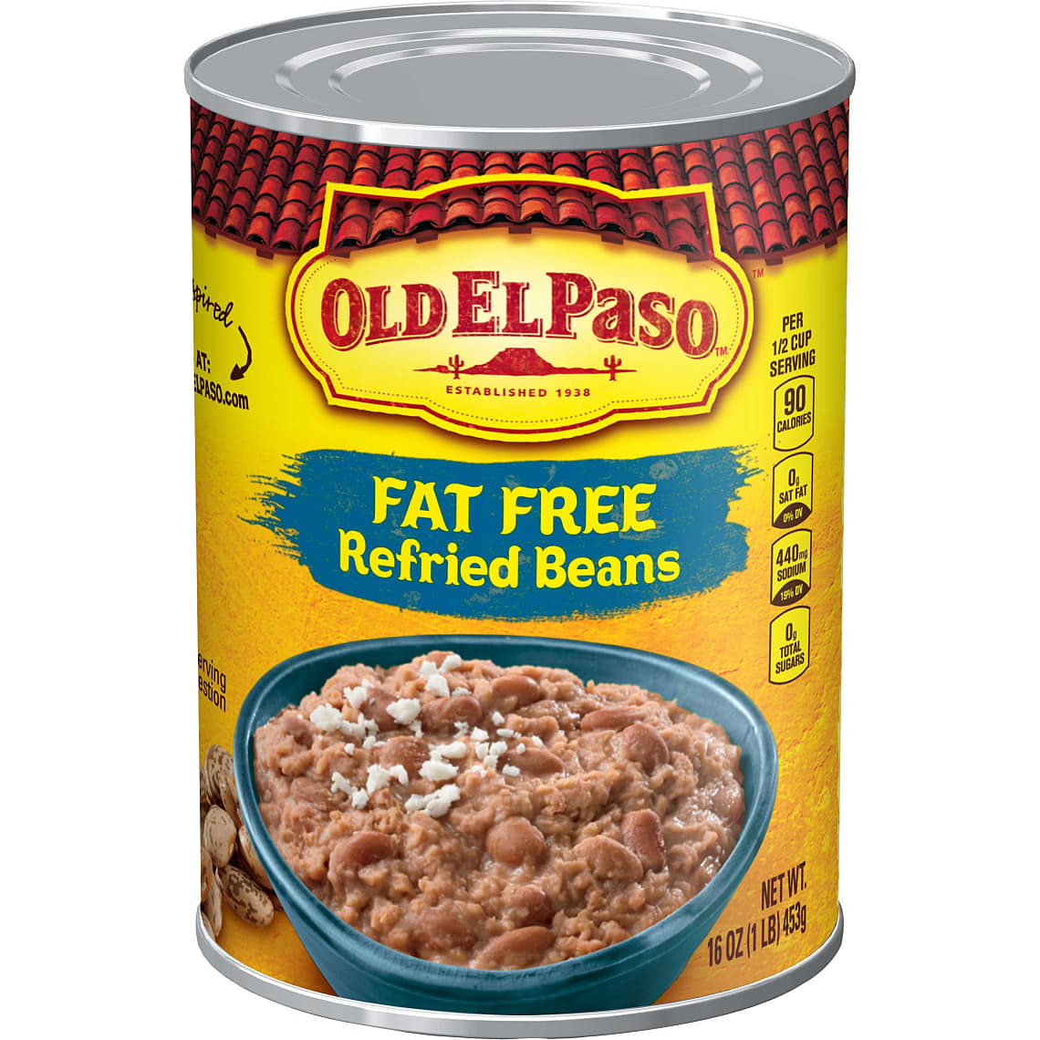 Old El Paso Fat Free Refried Beans, 16 oz